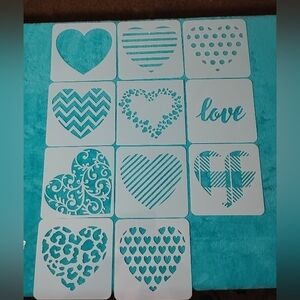 Heart and Love Stencil Set